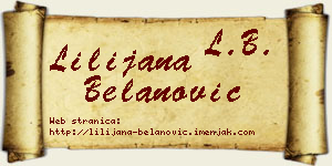 Lilijana Belanović vizit kartica